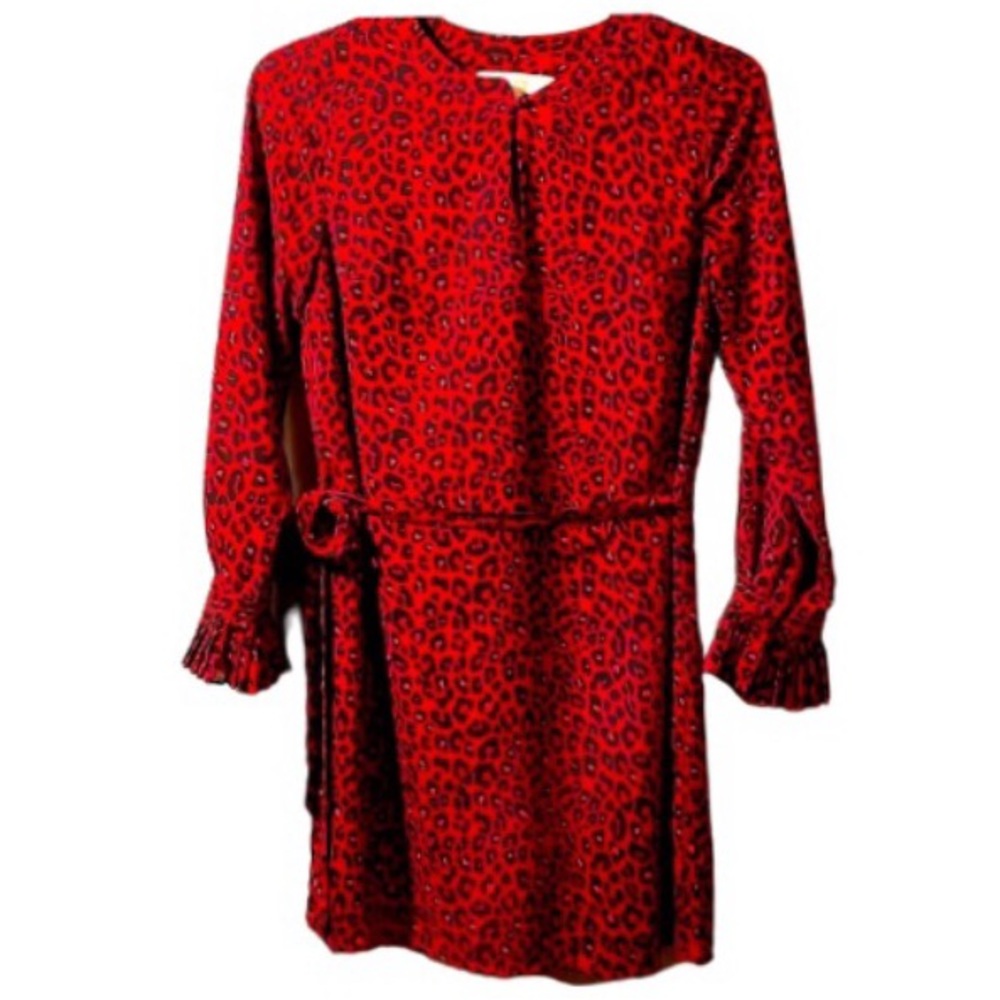 LOFT Red Leopard-Print Dress Tunic